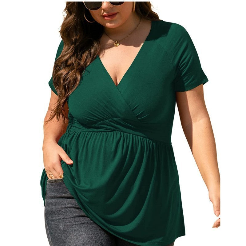 Women's Plus Size T-shirt V-neck Top Kamran Fashion