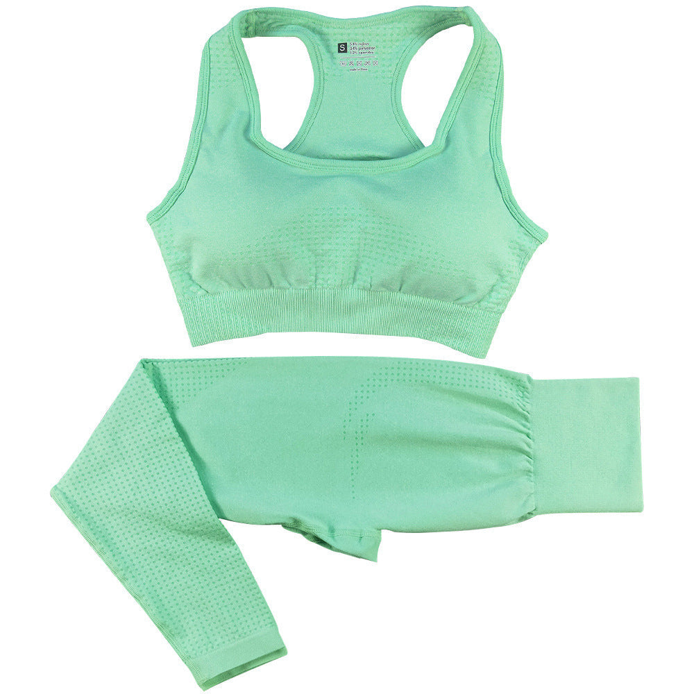 2PCS Seamless Yoga Set Women Tracksuit High Waist Leggings Workout Sportswear Gym Clothing Fitness Crop Top Sports Suits Gym Set Kamran Fashion