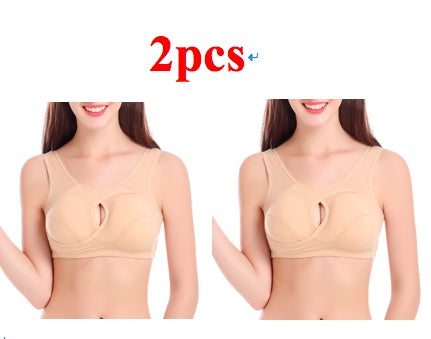 Plus Size Women Bra Ladies Cotton Quake-Proof Underwear Sleep Tops No Buckles Non Wire Lingerie With Removable Padded Kamran Fashion