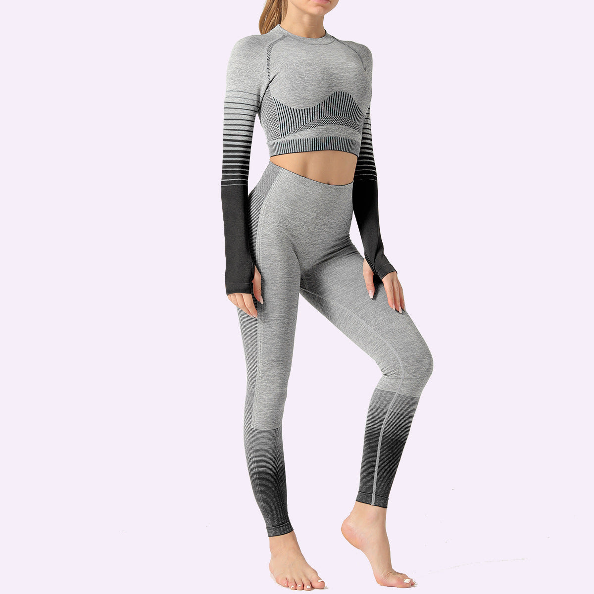LANTECH Women Yoga Sets Gym Fitness Athletic 2 Pcs Sports Suits Set Pants Leggings Sportswear Leggings Seamless Sports Shirts Kamran Fashion
