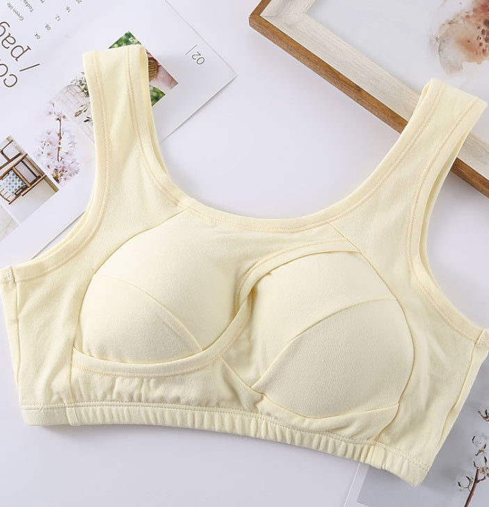 Plus Size Women Bra Ladies Cotton Quake-Proof Underwear Sleep Tops No Buckles Non Wire Lingerie With Removable Padded Kamran Fashion
