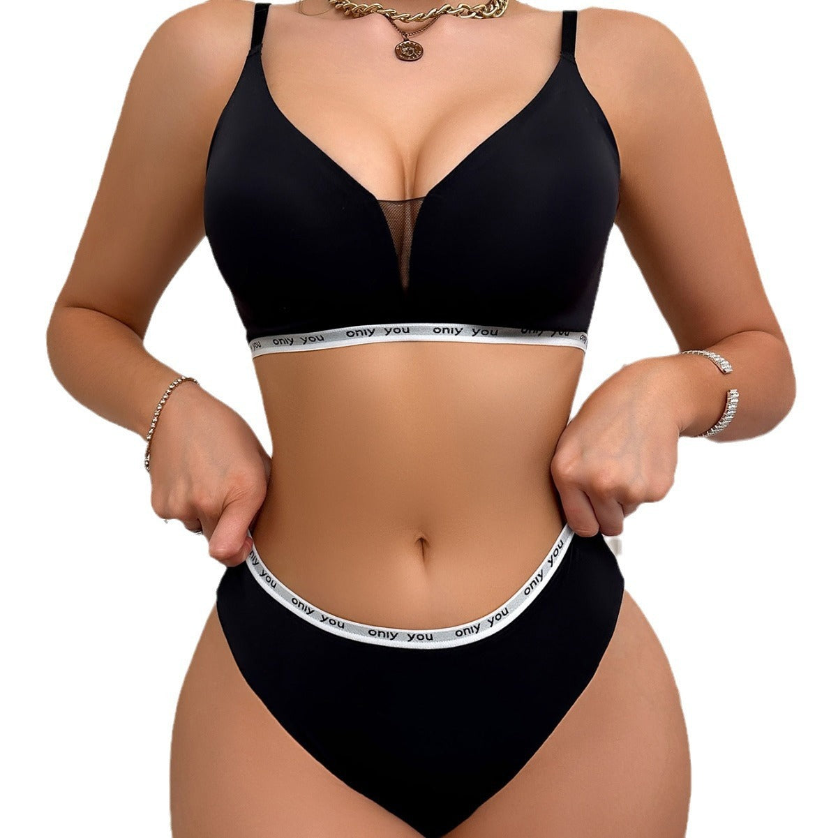 French Style Wireless Bra Set Women Kamran Fashion