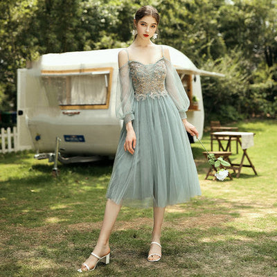 Summer Long-Sleeved Meat-Covering Evening Dress Kamran Fashion