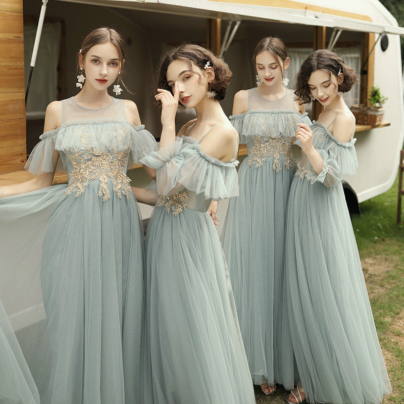 Summer Long-Sleeved Meat-Covering Evening Dress Kamran Fashion