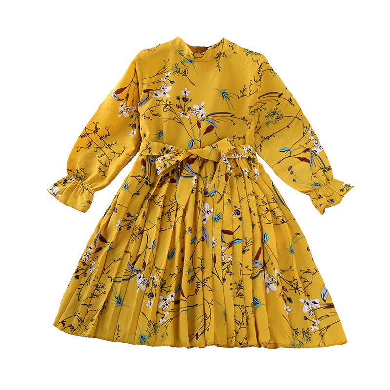 Explosive Kids Korean Printed Long Sleeve Children's Princess Dress Kamran Fashion