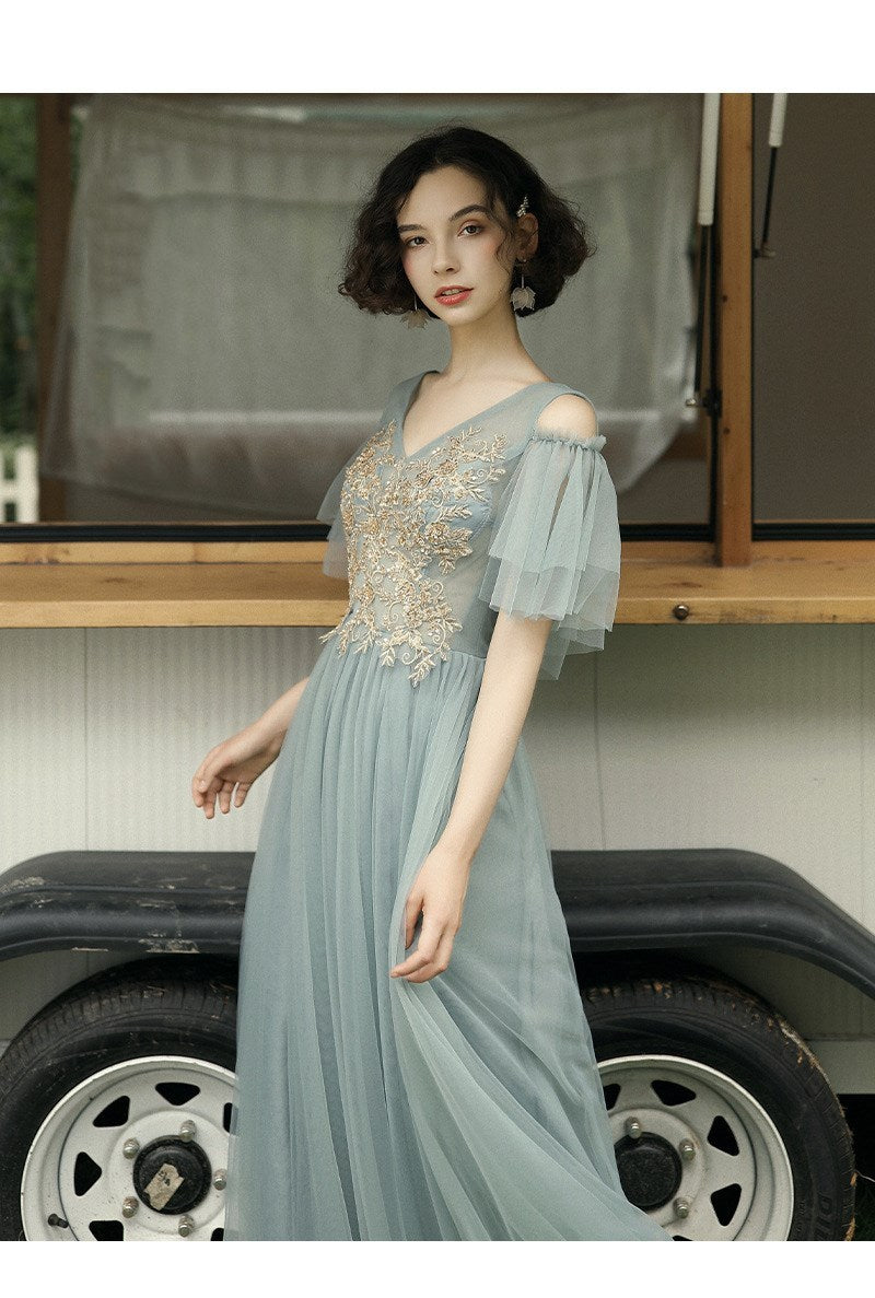 Summer Long-Sleeved Meat-Covering Evening Dress Kamran Fashion