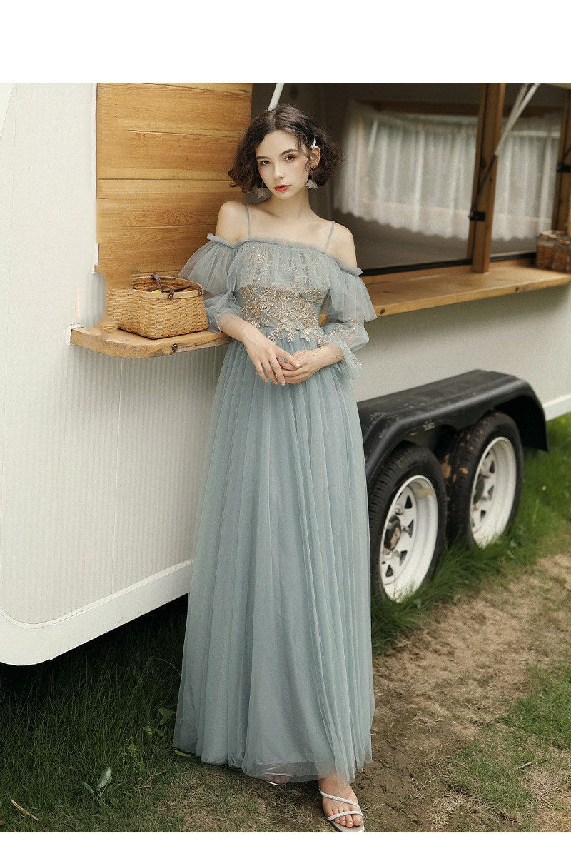 Summer Long-Sleeved Meat-Covering Evening Dress Kamran Fashion