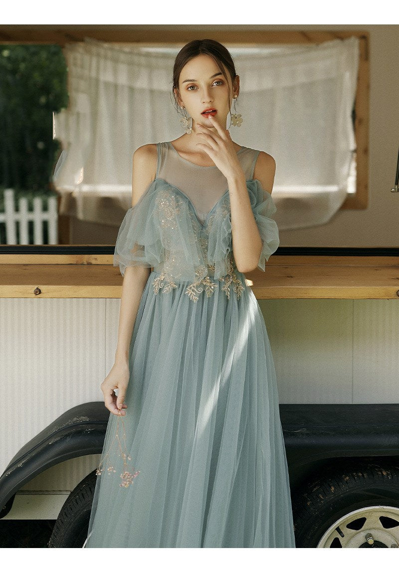 Summer Long-Sleeved Meat-Covering Evening Dress Kamran Fashion