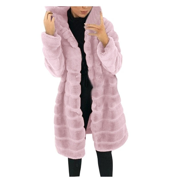 Jacket Winter White Big Solid Jackets For Women Long Coat Kamran Fashion