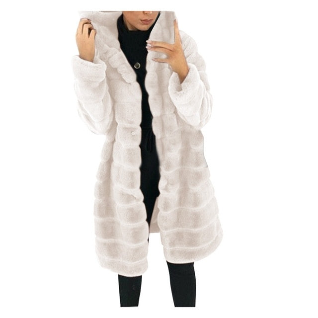Jacket Winter White Big Solid Jackets For Women Long Coat Kamran Fashion