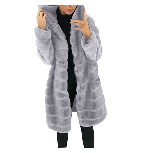 Jacket Winter White Big Solid Jackets For Women Long Coat Kamran Fashion