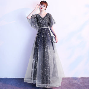 Starry Sky Evening Dress Female Summer New Temperament Long Model Host Banquet Anniversary Chorus Performance Dress Kamran Fashion