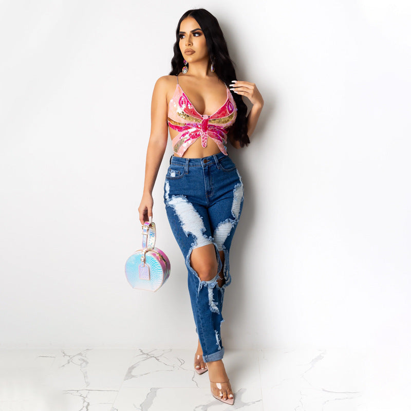 Crop Top Women Summer Tops Vintage Tank Top T Shirt Bandage Kamran Fashion