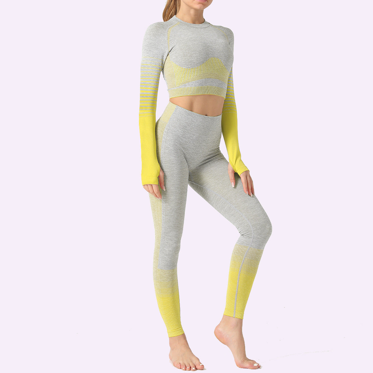 LANTECH Women Yoga Sets Gym Fitness Athletic 2 Pcs Sports Suits Set Pants Leggings Sportswear Leggings Seamless Sports Shirts Kamran Fashion