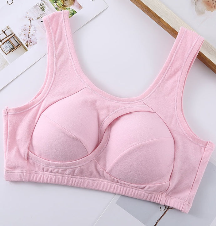 Plus Size Women Bra Ladies Cotton Quake-Proof Underwear Sleep Tops No Buckles Non Wire Lingerie With Removable Padded Kamran Fashion