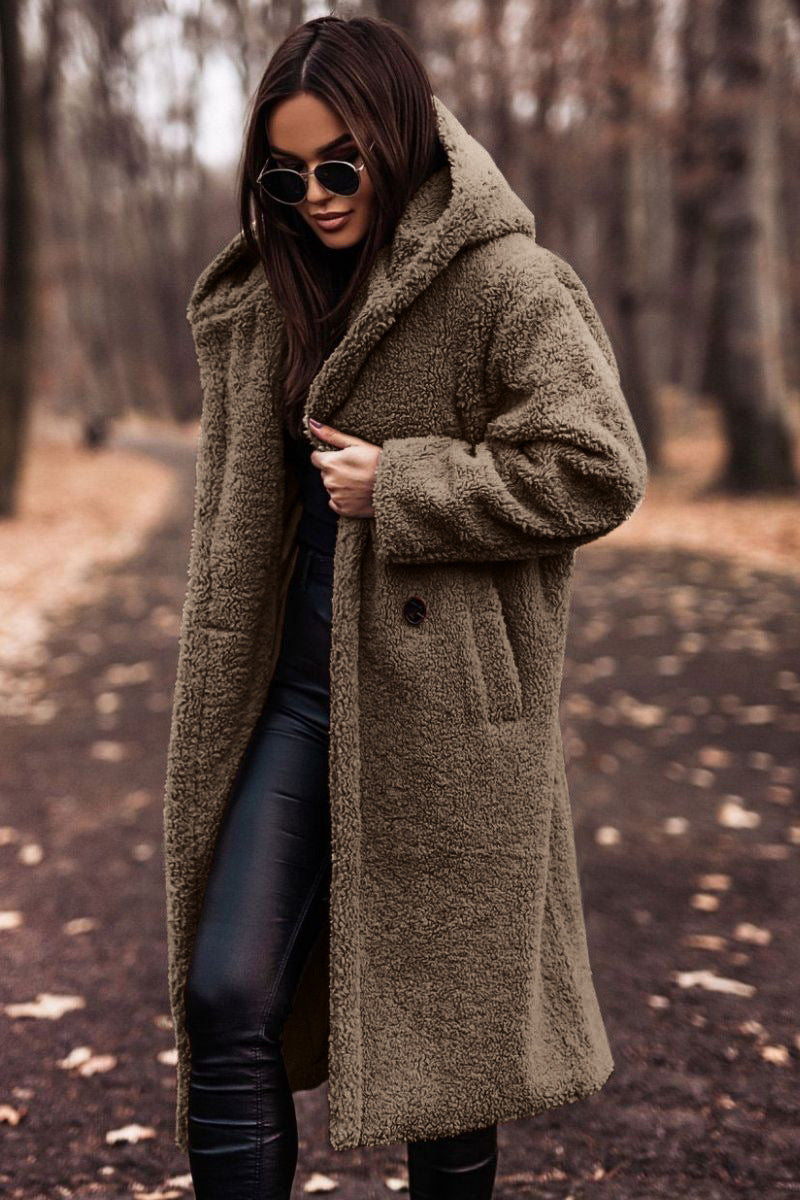 Autumn Winter Fashion Elegant Long Coat Woman Plush Warm Faux Fleece Coat Women Teddy Jacket Female Teddy Coat Outwear Ladies Kamran Fashion