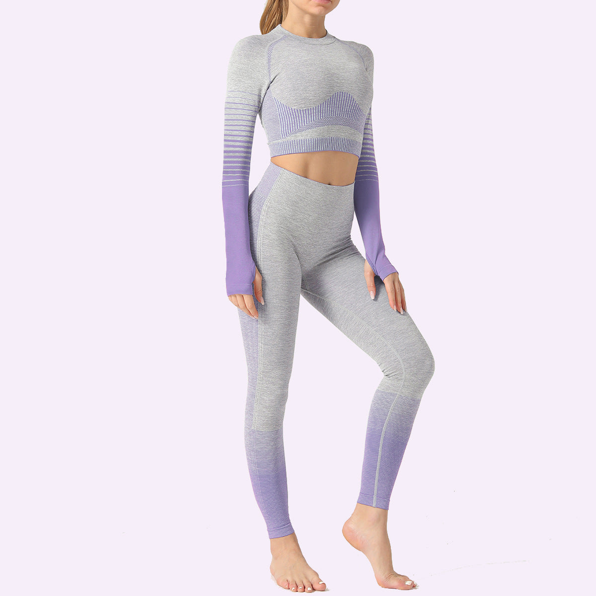 LANTECH Women Yoga Sets Gym Fitness Athletic 2 Pcs Sports Suits Set Pants Leggings Sportswear Leggings Seamless Sports Shirts Kamran Fashion