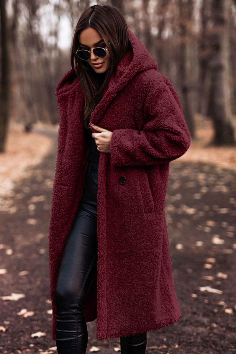 Autumn Winter Fashion Elegant Long Coat Woman Plush Warm Faux Fleece Coat Women Teddy Jacket Female Teddy Coat Outwear Ladies Kamran Fashion