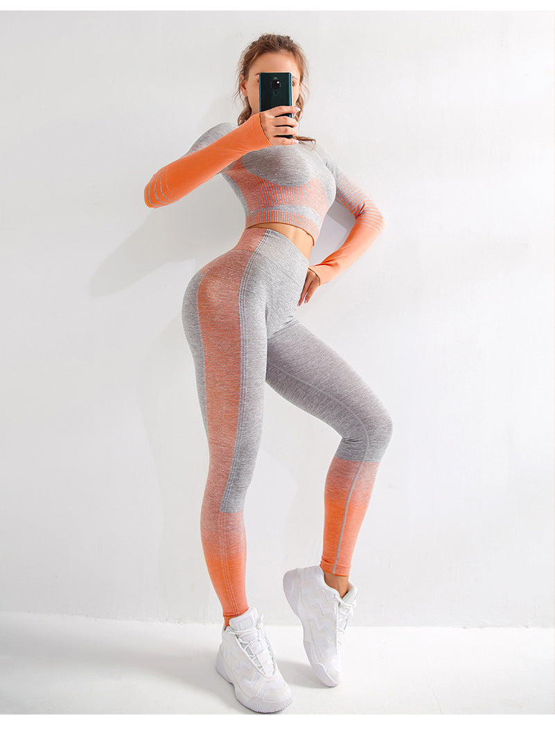 LANTECH Women Yoga Sets Gym Fitness Athletic 2 Pcs Sports Suits Set Pants Leggings Sportswear Leggings Seamless Sports Shirts Kamran Fashion