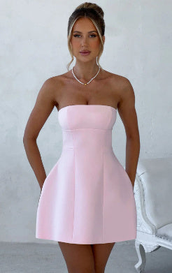 Fashion Tube Dress Summer Solid Color Sasual Backless Slim Short Dresses Party Womens Clothing Kamran Fashion