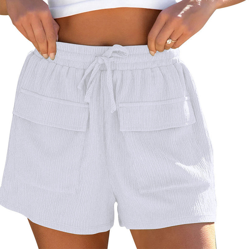 Summer Drawstring Shorts With Pockets Casual Sports Pants Womens Clothing Kamran Fashion