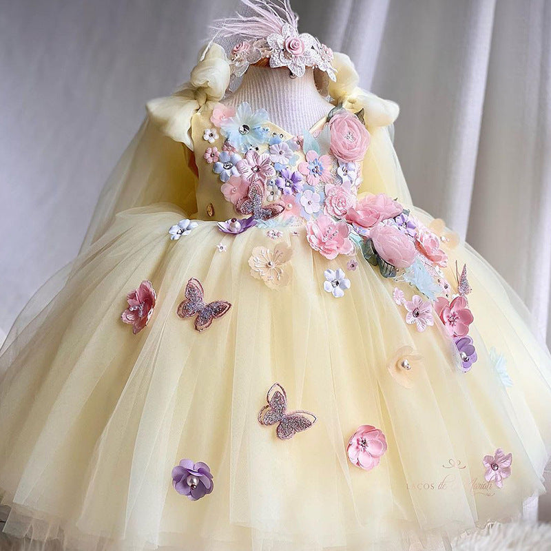 Girls' Embroidered Princess Dress Bride Fellow Kids Kamran Fashion