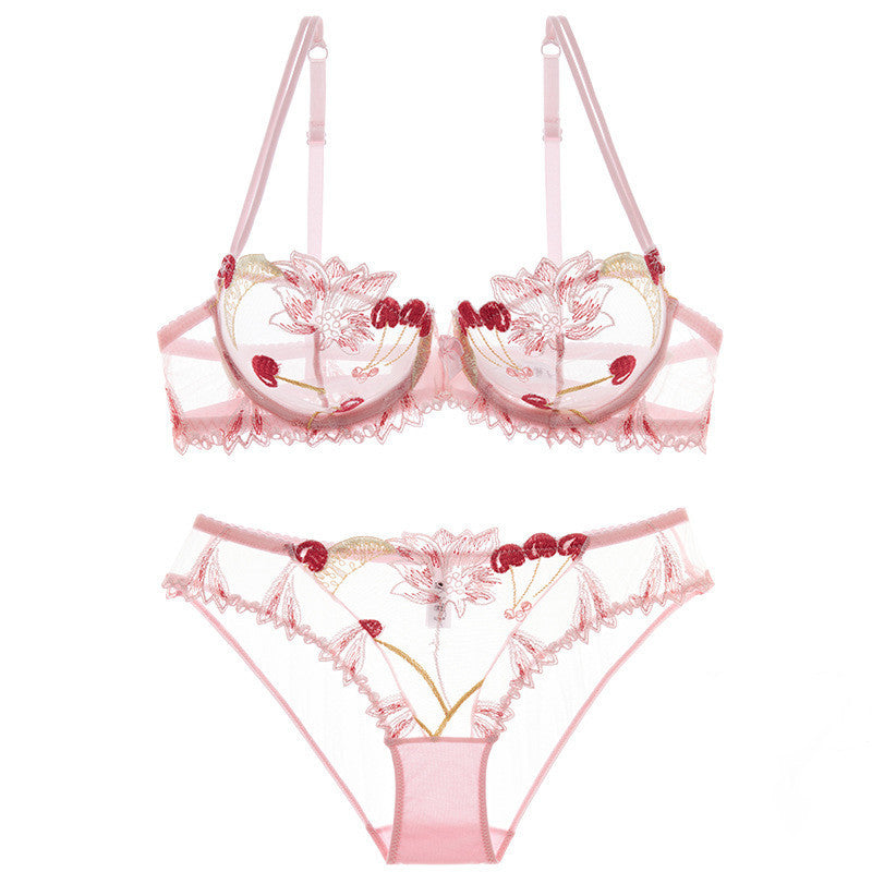 Underwear explosions transparent mesh embroidered bra bra set Kamran Fashion
