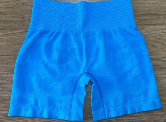 Women's Camo Jacquard Seamless Gym Shorts Kamran Fashion