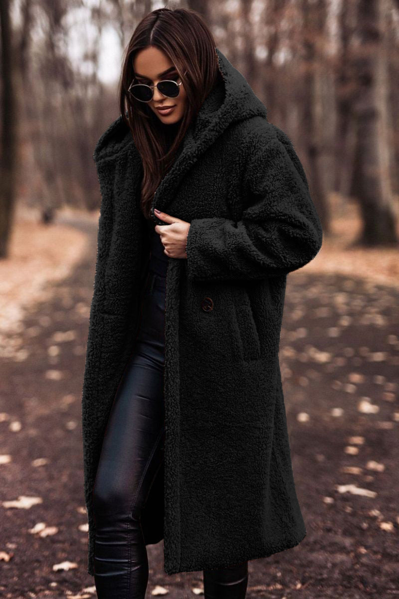 Autumn Winter Fashion Elegant Long Coat Woman Plush Warm Faux Fleece Coat Women Teddy Jacket Female Teddy Coat Outwear Ladies Kamran Fashion