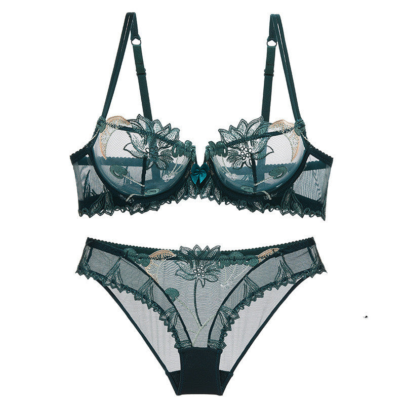 Underwear explosions transparent mesh embroidered bra bra set Kamran Fashion