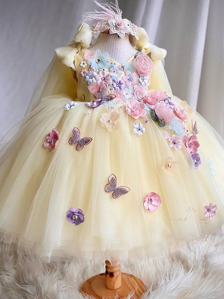 Girls' Embroidered Princess Dress Bride Fellow Kids Kamran Fashion
