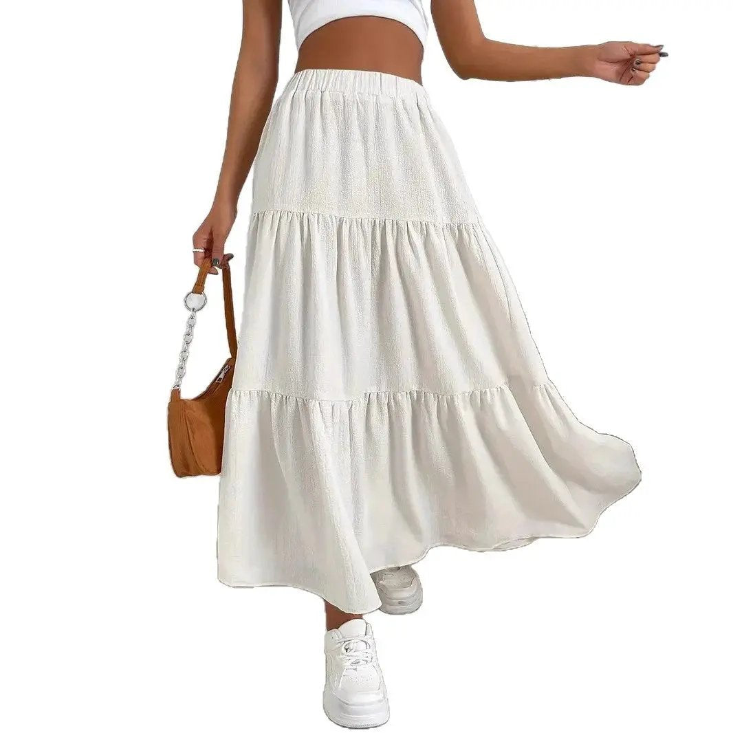 European And American Style Women Summer Bohemian Pleated Layered Long Skirt Kamran Fashion
