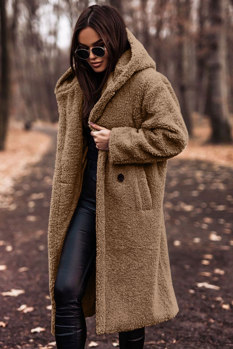 Autumn Winter Fashion Elegant Long Coat Woman Plush Warm Faux Fleece Coat Women Teddy Jacket Female Teddy Coat Outwear Ladies Kamran Fashion
