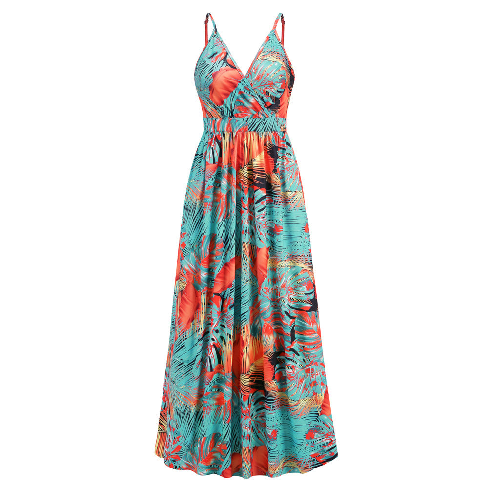 Flowers Long Dress Summer Swing Holiday Beach Dress Kamran Fashion