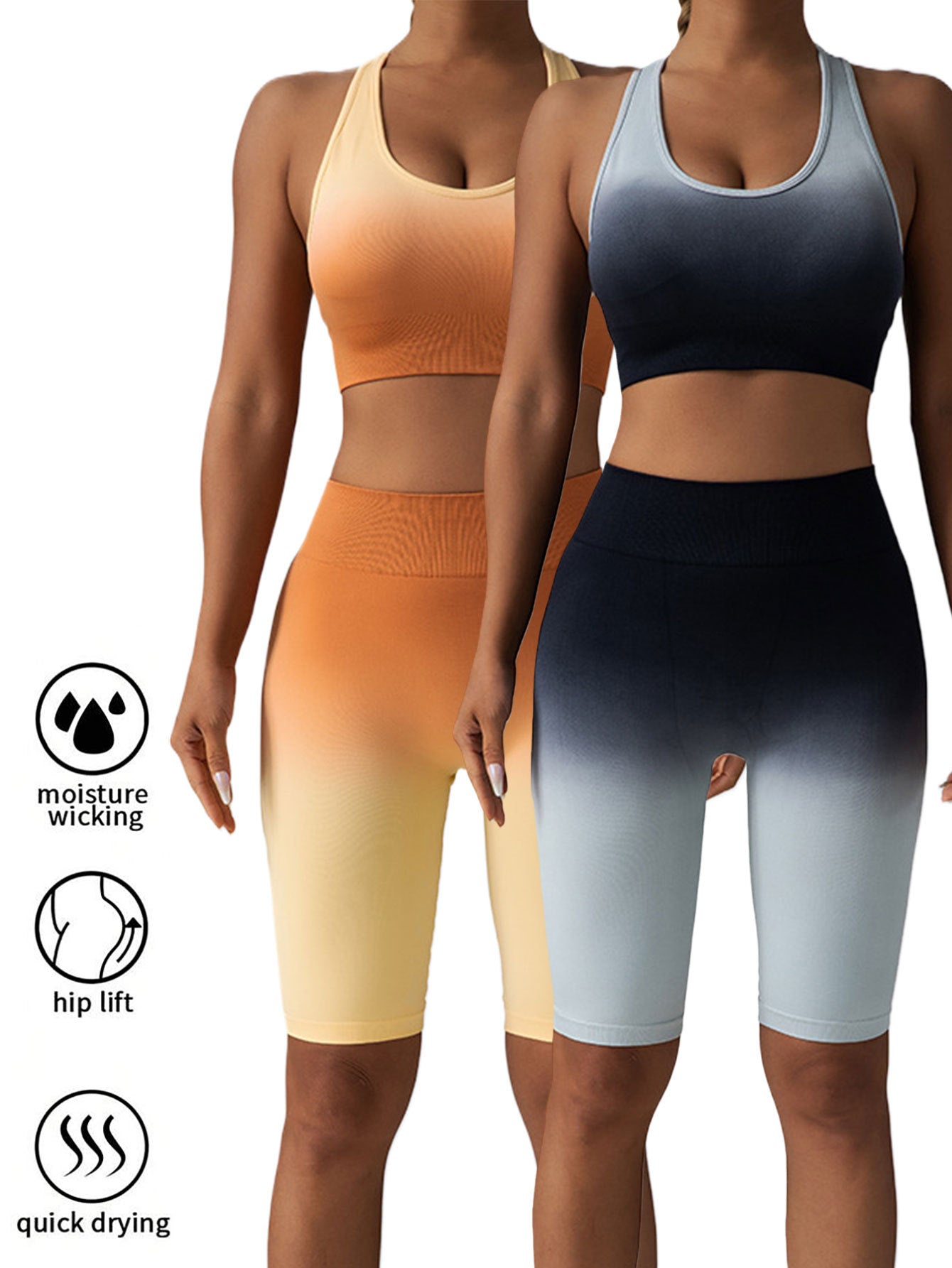 2 Pack Workout Shorts For Women Scrunch Butt Lifting High Waisted Yoga Gym Seamless Booty Biker Shorts Kamran Fashion