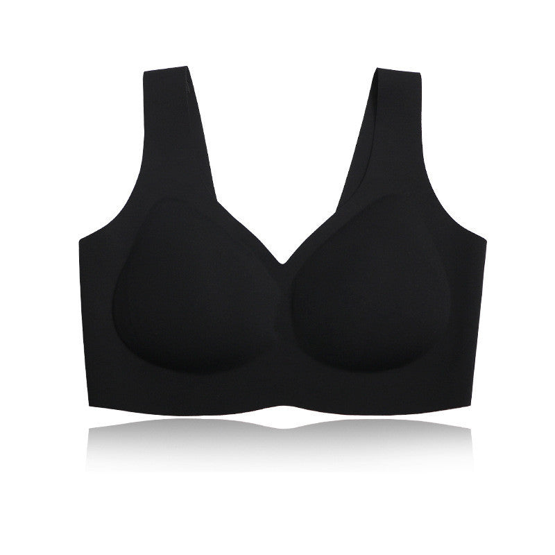 Namijiao New Air Traceless Underwear Women"s Air Rimless Bra Integrated Fixed Cup Sleeping Bra Kamran Fashion