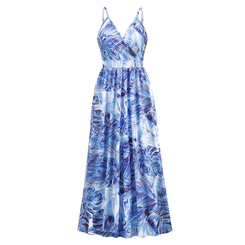 Flowers Long Dress Summer Swing Holiday Beach Dress Kamran Fashion