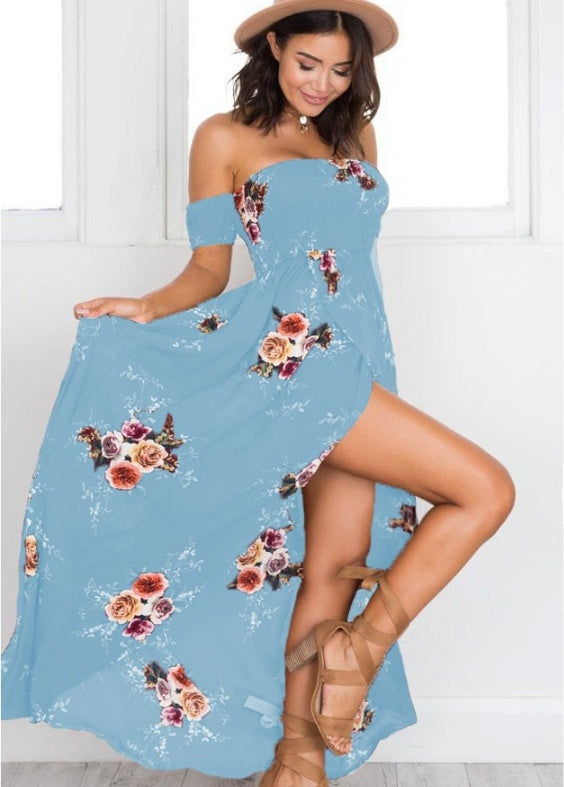 Boho style long dress women Off shoulder beach summer dresses Kamran Fashion