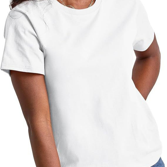 Loose Solid Color Short Sleeve Women's Summer Casual Crew Neck Top Kamran Fashion