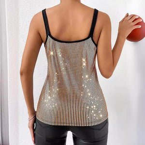 Summer Sequined Suspender Chain Vest Top Women's Clothing Kamran Fashion