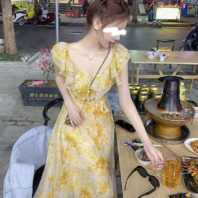 Female Spring And Autumn Beach Vacation Summer Short Sleeve Skirt Kamran Fashion