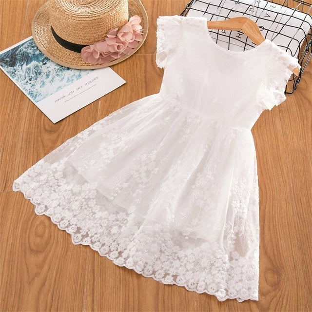 Big Kids Long-sleeved Princess Lace Dress Kamran Fashion