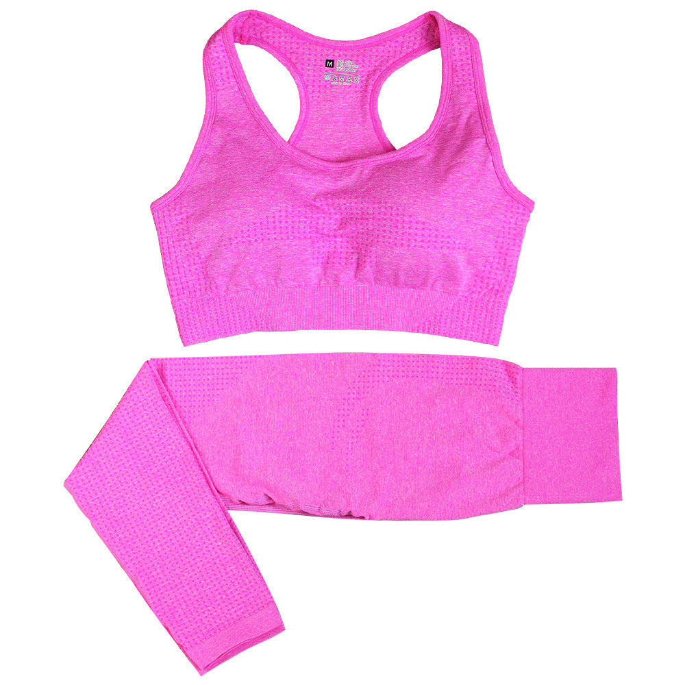2PCS Seamless Yoga Set Women Tracksuit High Waist Leggings Workout Sportswear Gym Clothing Fitness Crop Top Sports Suits Gym Set Kamran Fashion