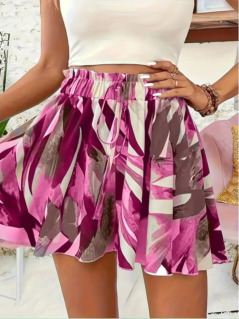 Print Elastic Summer Women's Shorts Kamran Fashion