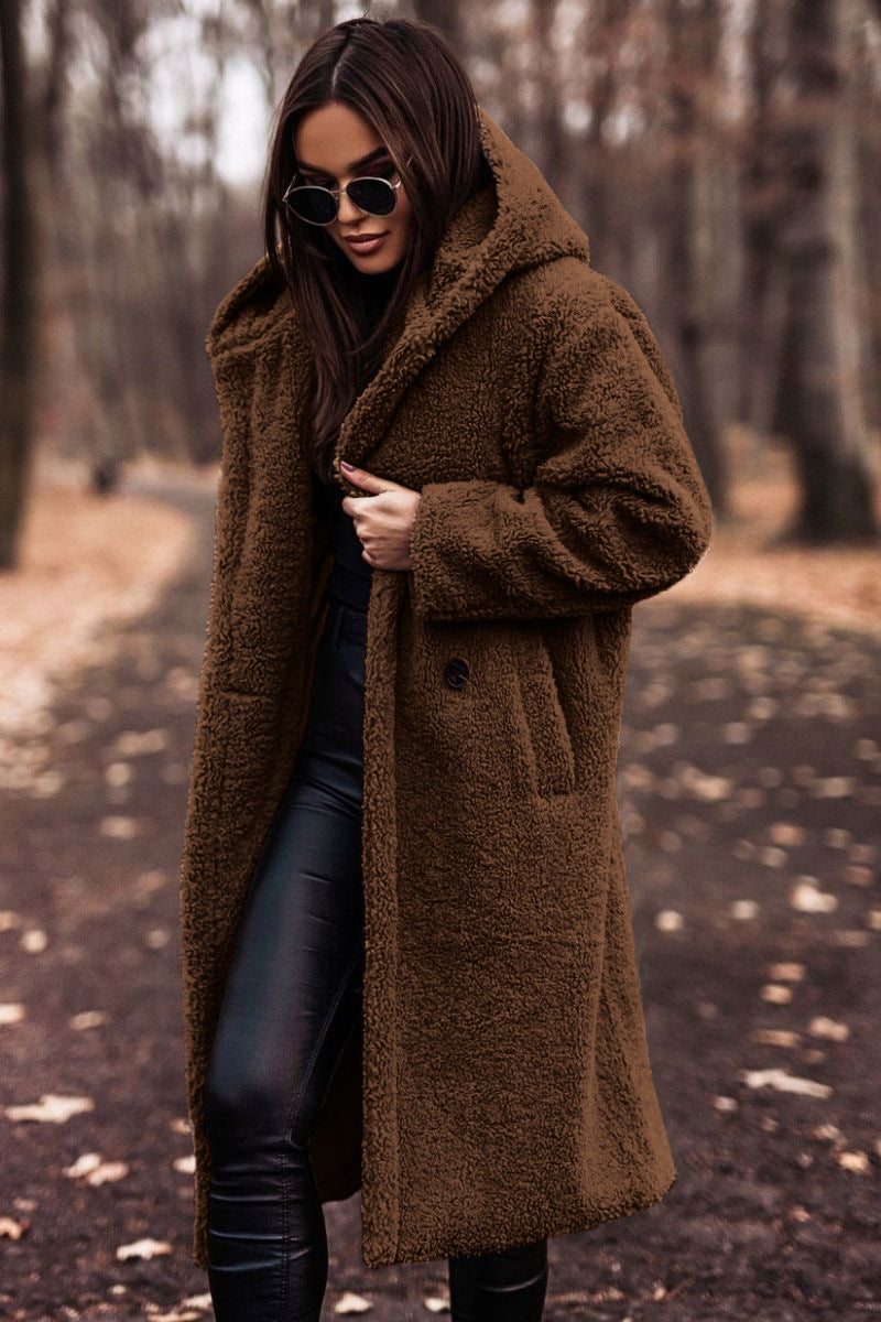 Autumn Winter Fashion Elegant Long Coat Woman Plush Warm Faux Fleece Coat Women Teddy Jacket Female Teddy Coat Outwear Ladies Kamran Fashion