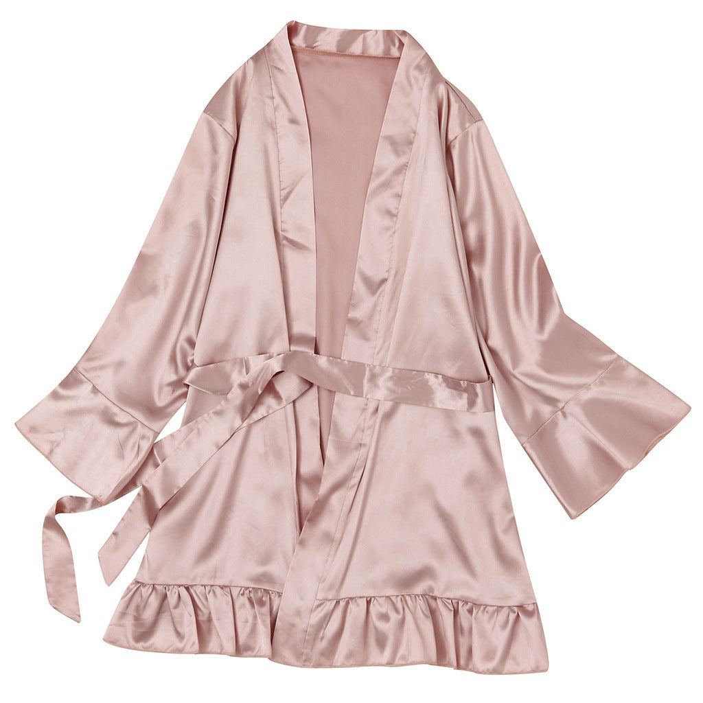 European And American Lace Up Ruffles Nightgown Women Kamran Fashion