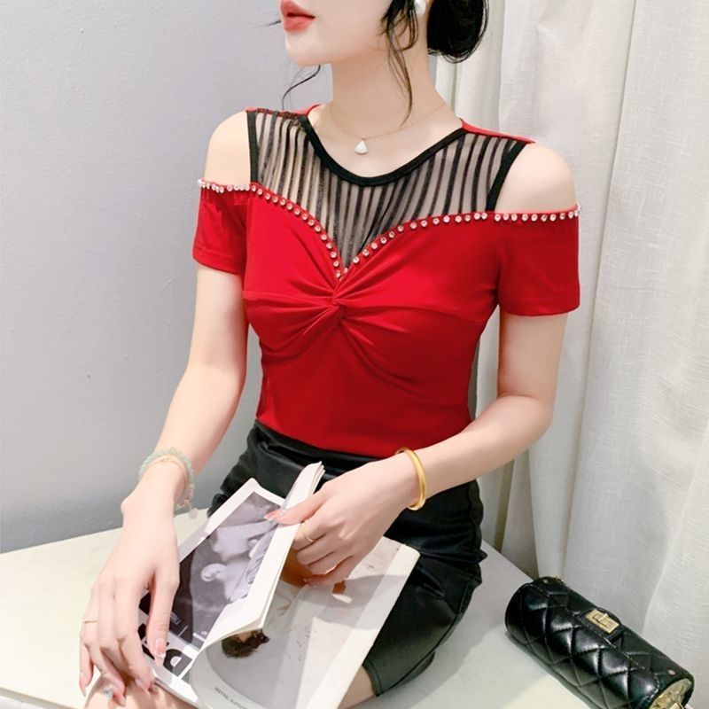 Fashion Hot Girl Sexy Off-shoulder T-shirt Women's Summer Kamran Fashion