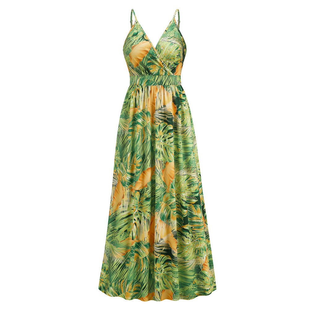 Flowers Long Dress Summer Swing Holiday Beach Dress Kamran Fashion