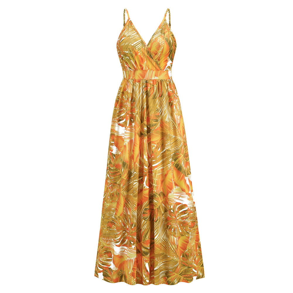 Flowers Long Dress Summer Swing Holiday Beach Dress Kamran Fashion