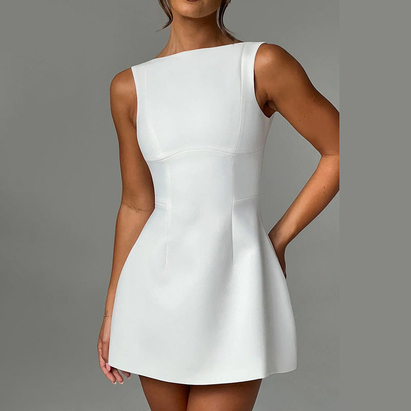 Sexy Slim-fitting Backless Dress Summer Sleeveless Short Dresses Kamran Fashion